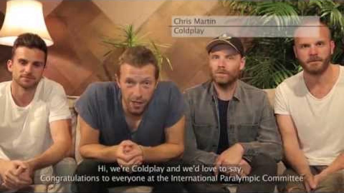 Coldplay wishes the Interntational Paralympic Committee happy 25th Anniversary.
