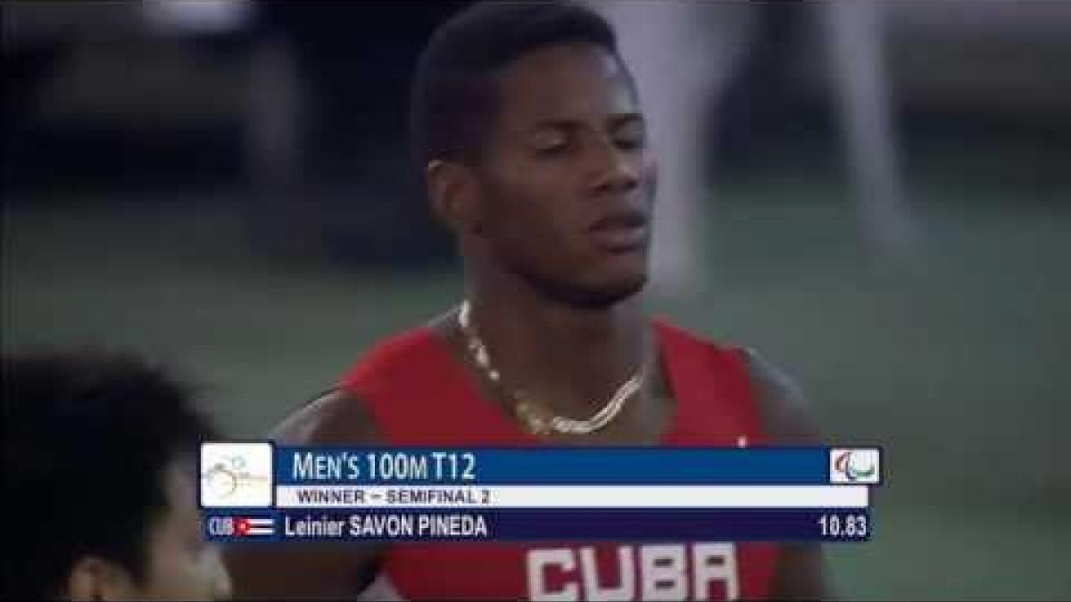 Men's 100m T12 | Semifinal 2 |  2015 IPC Athletics World Championships Doha