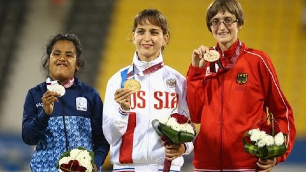 Women's 100m T36 | Victory Ceremony |  2015 IPC Athletics World Championships Doha