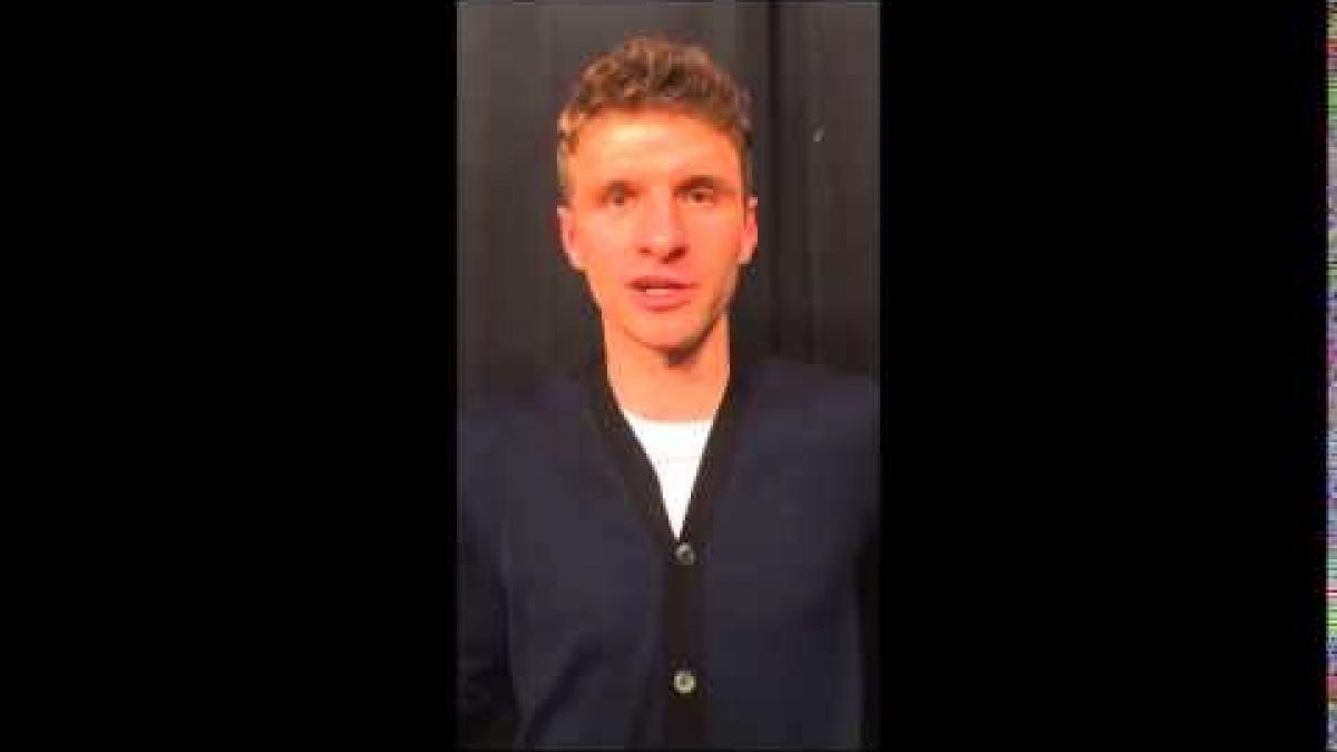 Thomas Müller sends video message to IPC Nordic skiers