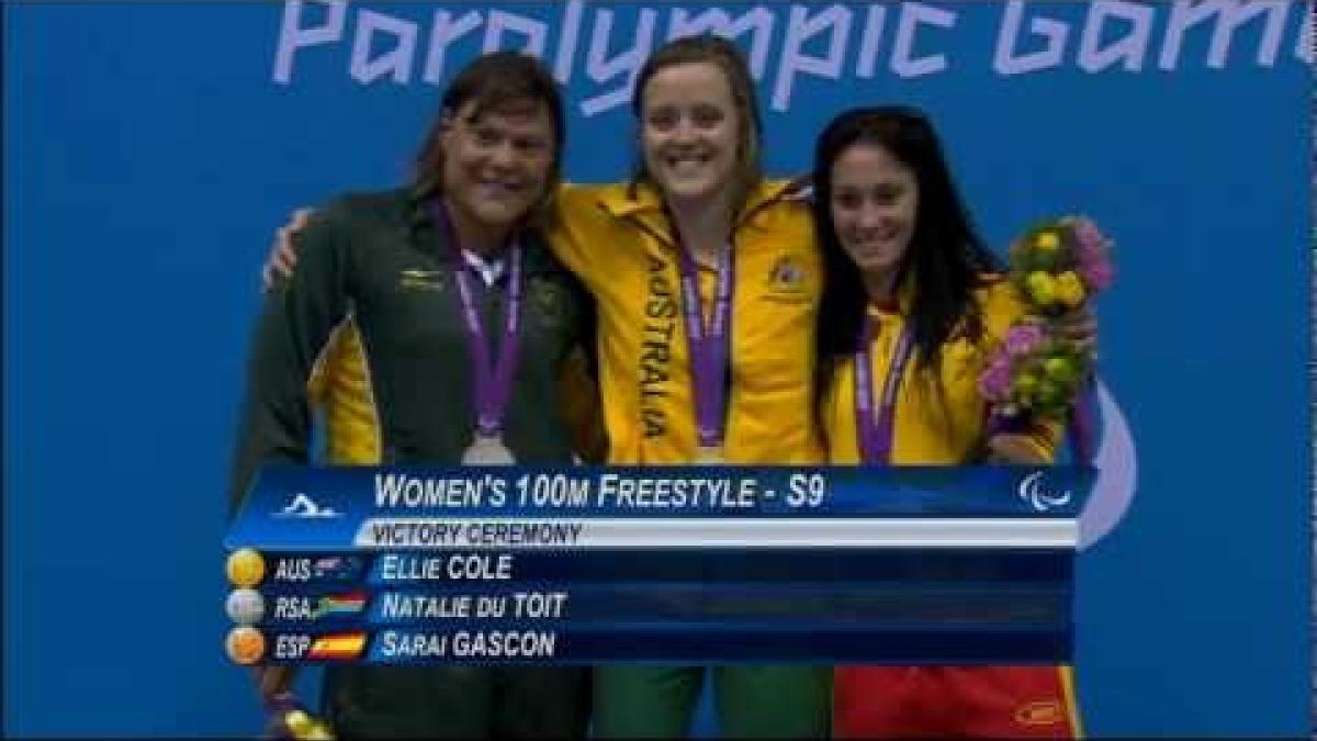 Swimming - Women's 100m Freestyle - S9 Victory Ceremony - London 2012 Paralympic Games