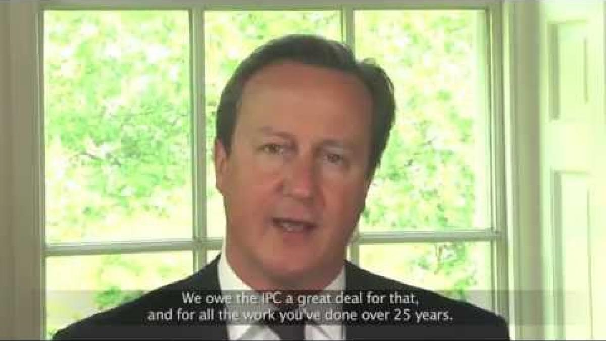 David Cameron wishes International Parlaympic Committee happy 25th anniversary