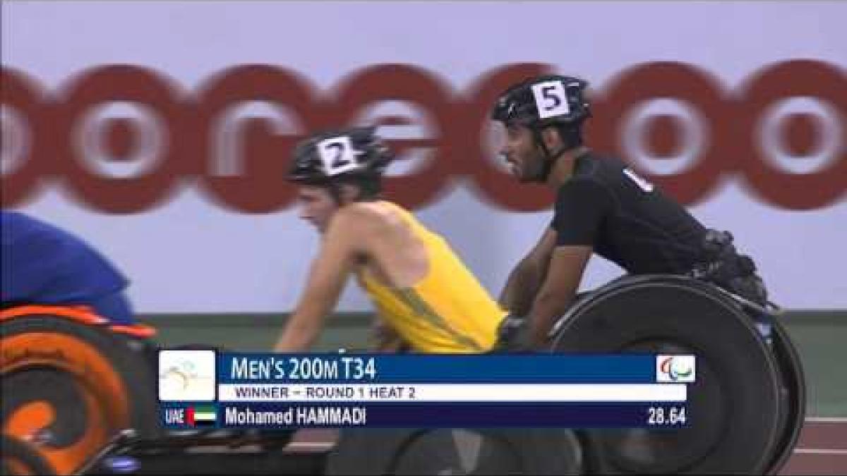 Men's 200m T34 | heat 2 |  2015 IPC Athletics World Championships Doha