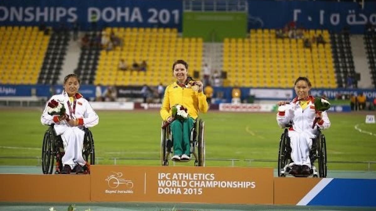 Women's 400m T53 | Victory Ceremony |  2015 IPC Athletics World Championships Doha