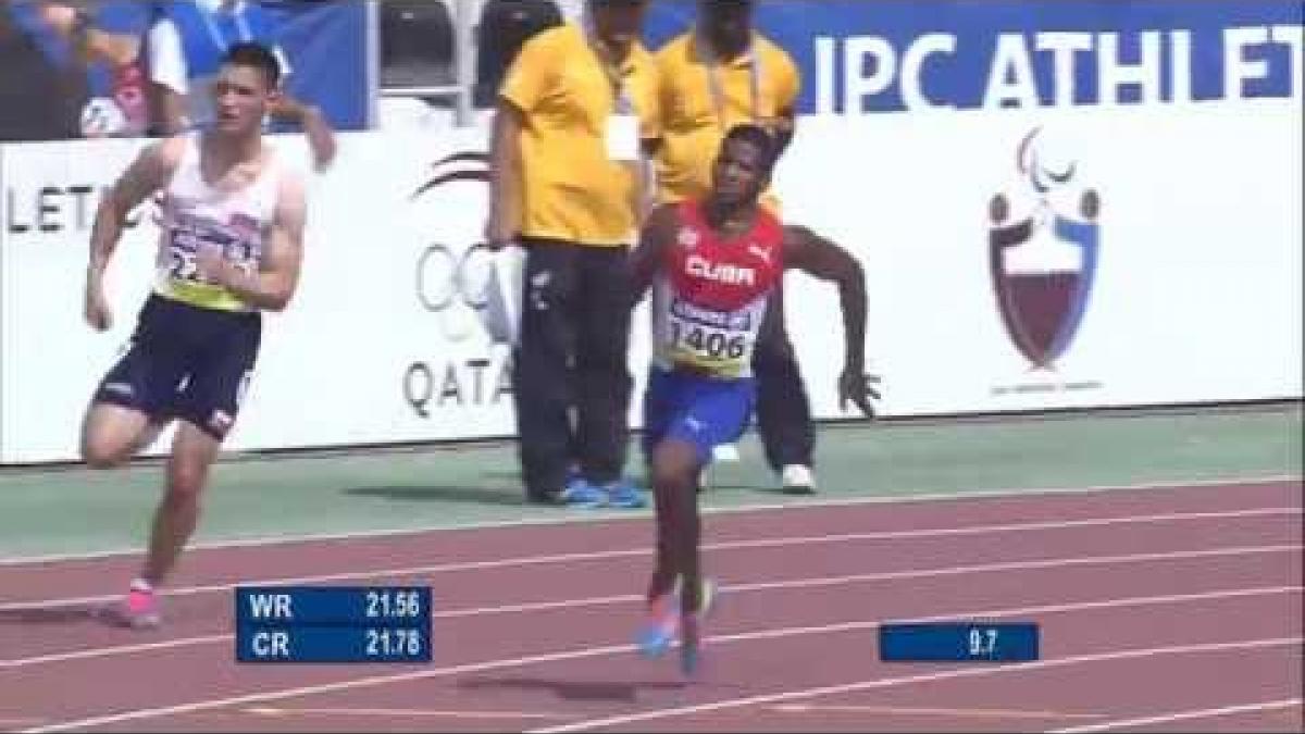 Men's 200m T12 | semi-final 1 |  2015 IPC Athletics World Championships Doha