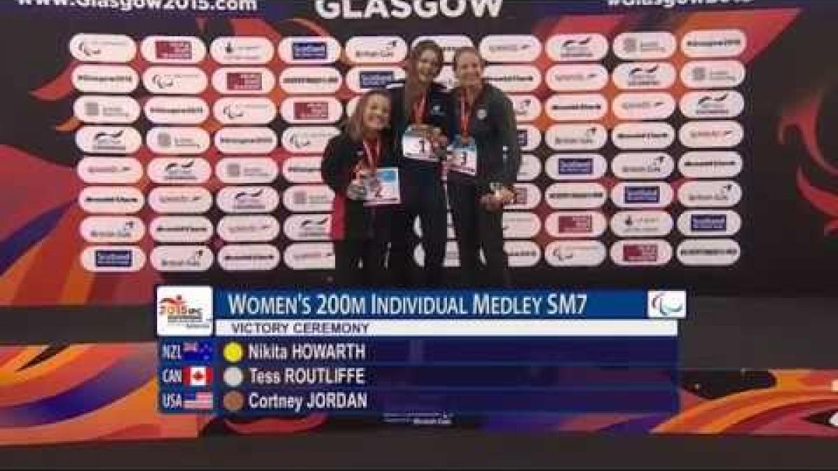 Women's 200m IM SM7 | Victory Ceremony | 2015 IPC Swimming World Championships Glasgow