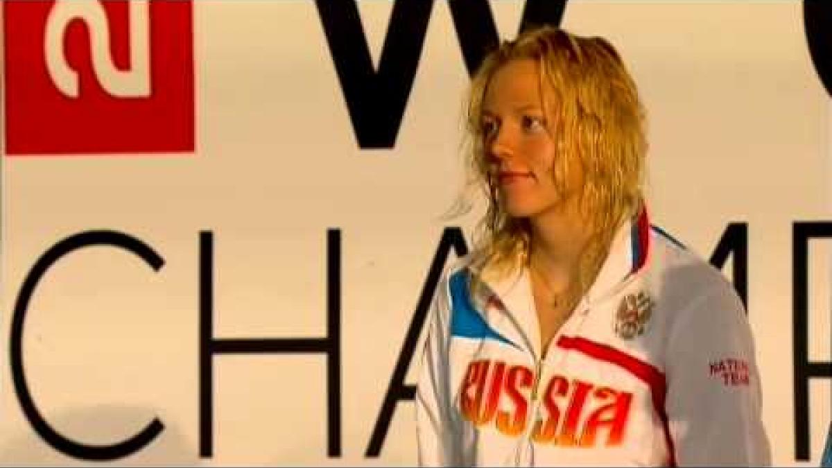 Swimming - women's 200m individual medley SM12 medal ceremony - 2013 IPC Swimming World Champs